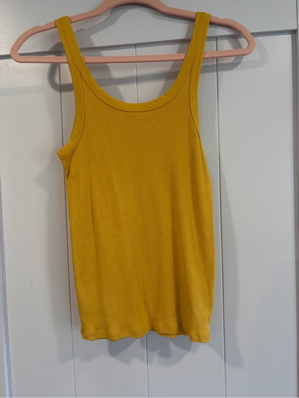 American Eagle Mustard Yellow Women's Ribbed Tank Top - S